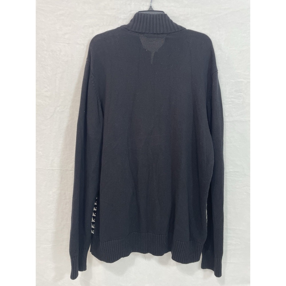 Sean John Men's Black White Colorblock Heavy Cardigan Full ZipSweater Size 3XL - Picture 4 of 9